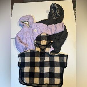 Lot of 3 Girl’s Outerwear Coatsu and Cape size 3T